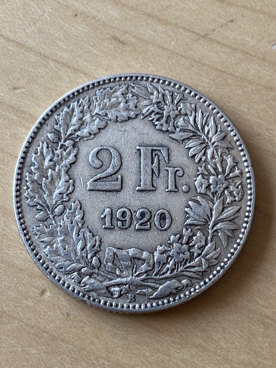 Tutti le monete: Zwei mal 2Fr Silber 1920 – Usato da Mosnang venduto da Goldwasser 2