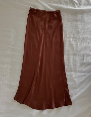 Zara brown satin skirt