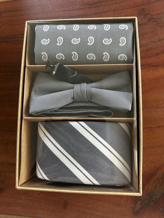 Herren Krawatten-Set, Fliege & Tuch,NEU