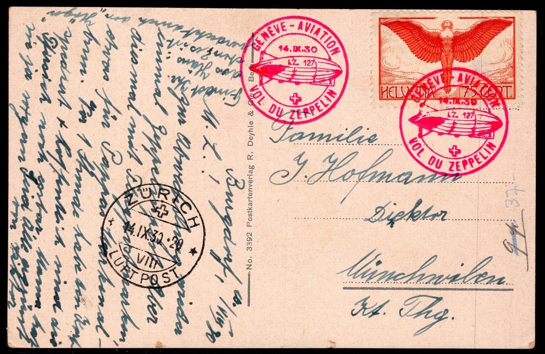 Tous les timbres: CH - Flugpost - Sonderflug - SF 30.8a - Postkarte – D'occasion à Rombach par VENTIS-Auktionen 3