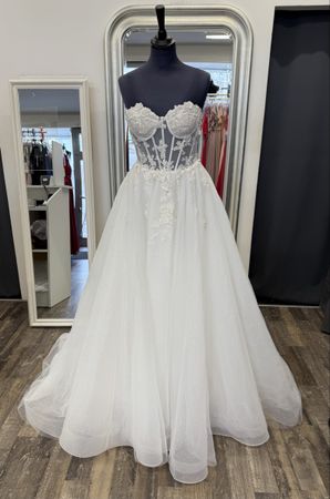 Brautkleid Ivory Korsett Taille Spitzen Applikationen Grösse