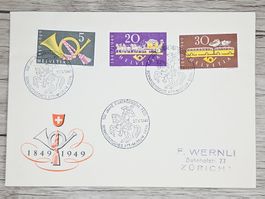 CL01 Enveloppe + Timbre Suisse 1949