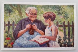 Bundesfeierpostkarte Nr.47 - 1928 - Grossmutter mit Mädchen