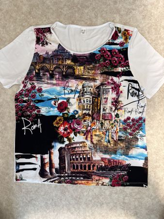Sommerliches T-Shirt mit Rom-Print, Grösse 44, neuwertig