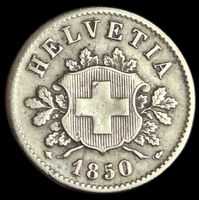 Silber Billon 10 Rappen 1850 Schweiz