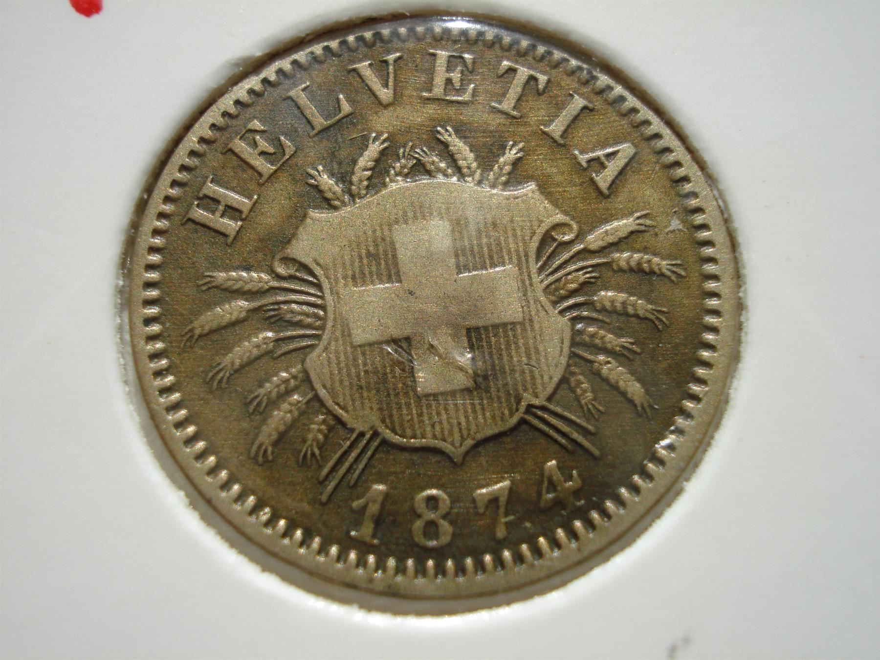 Tutti le monete: (204)  5 Rappen 1874 – Usato da Erlach venduto da Net-Coins 1