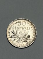 Pièce 50 centimes France 1915, poids 2.42g, occasion