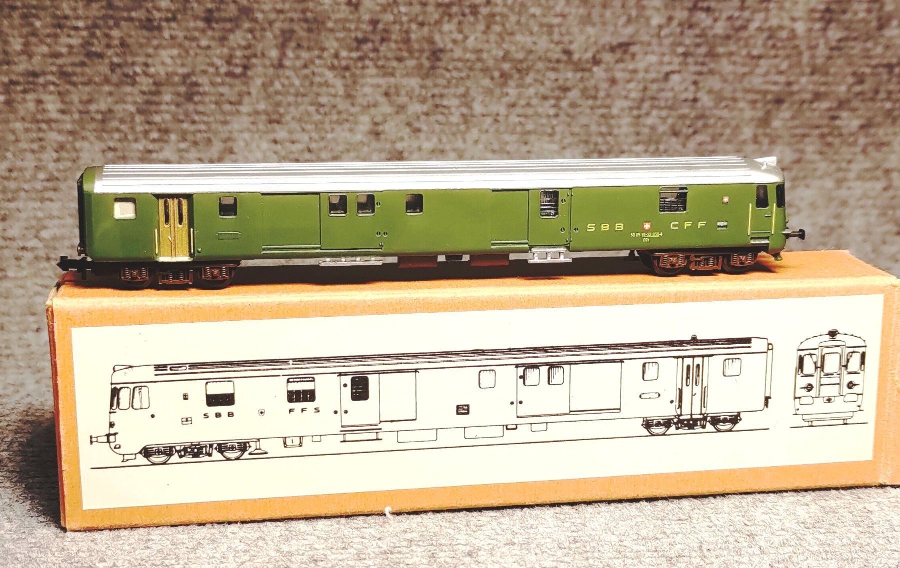 Modellini di ferrovie: Eriam Steuerwagen DZt SBB, neu – Nuovo e nell'imballaggio originale da Oensingen venduto da Helo19