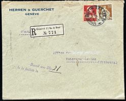 Schweiz Genève R-Brief Herren & Guerchet R-Zettel 771