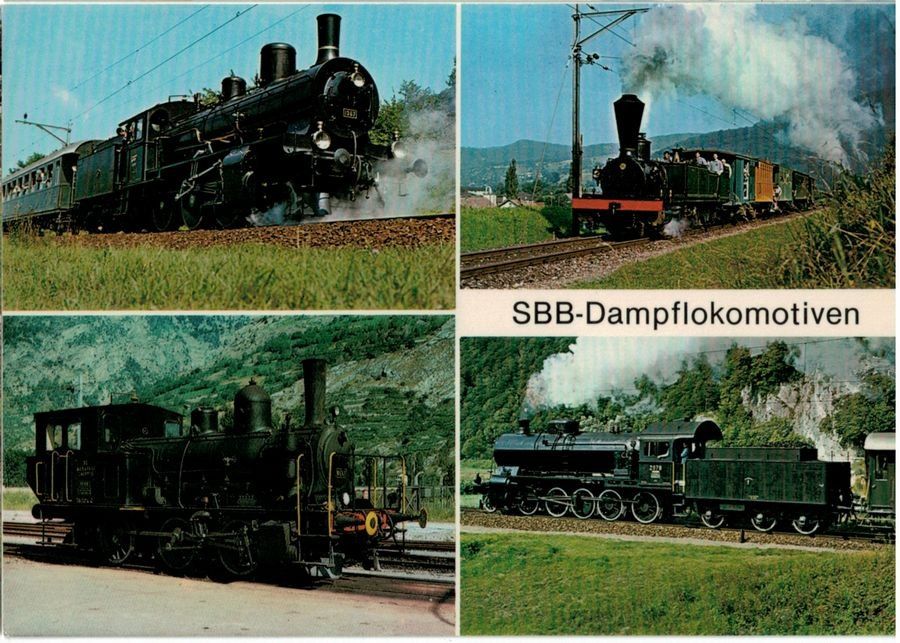 Cartoline postali: SBB Dampflokomotiven - Mehrbilderkarte – Usato da Frauenfeld venduto da POML