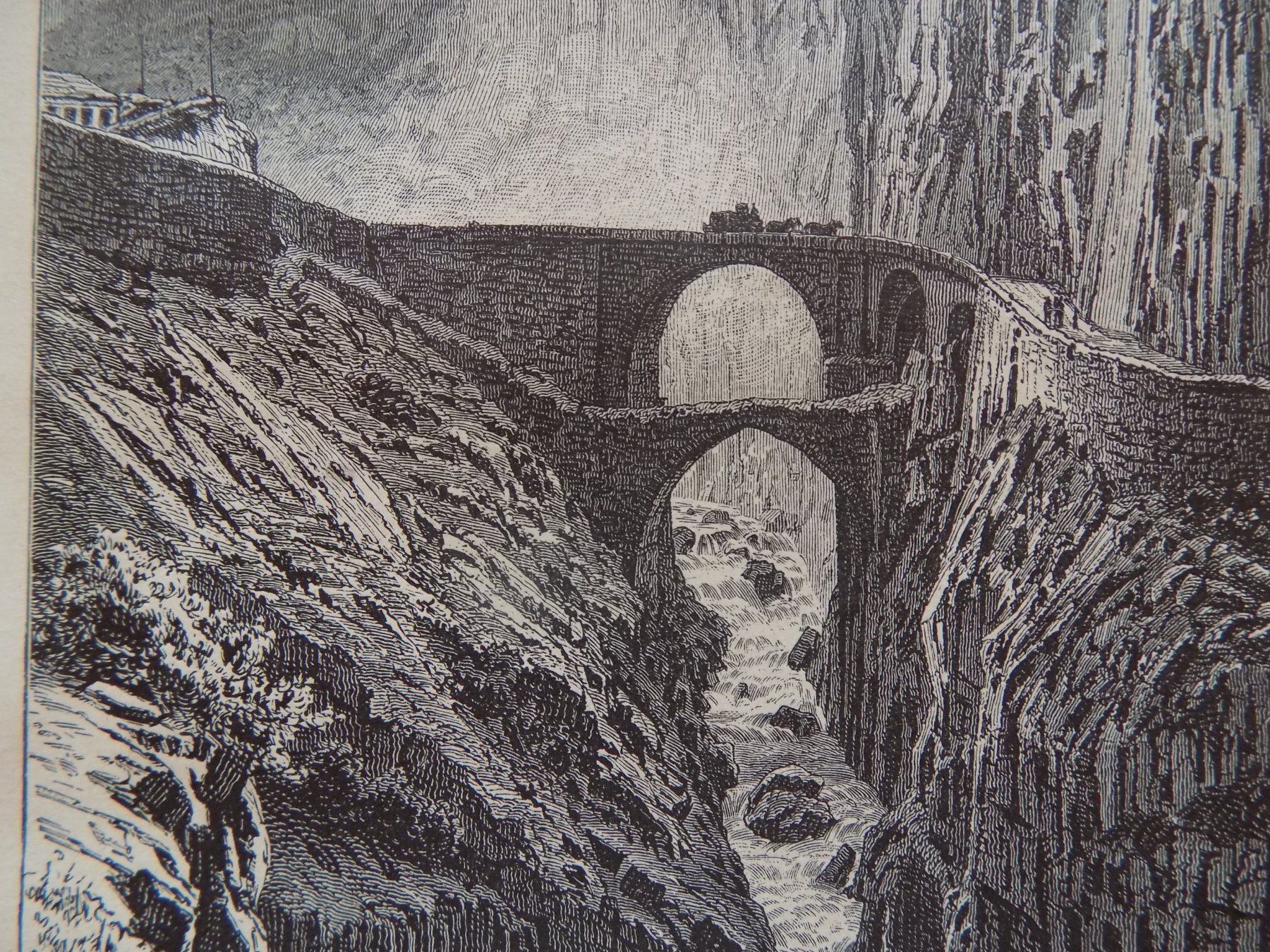 Incisioni: Die Teufelsbrücke Xylographie – Usato da Risch venduto da Antikfee 4