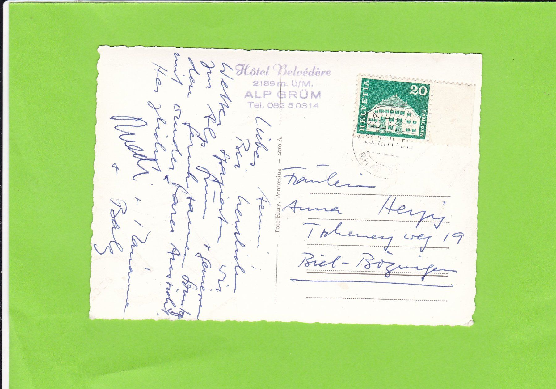 Cartoline postali: Palügletscher – Usato da St. Peterzell venduto da neckertal 1