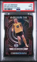2021 PANINI OBSIDIAN EQUINOX D-CUT RED ERLING HAALAND PSA 9