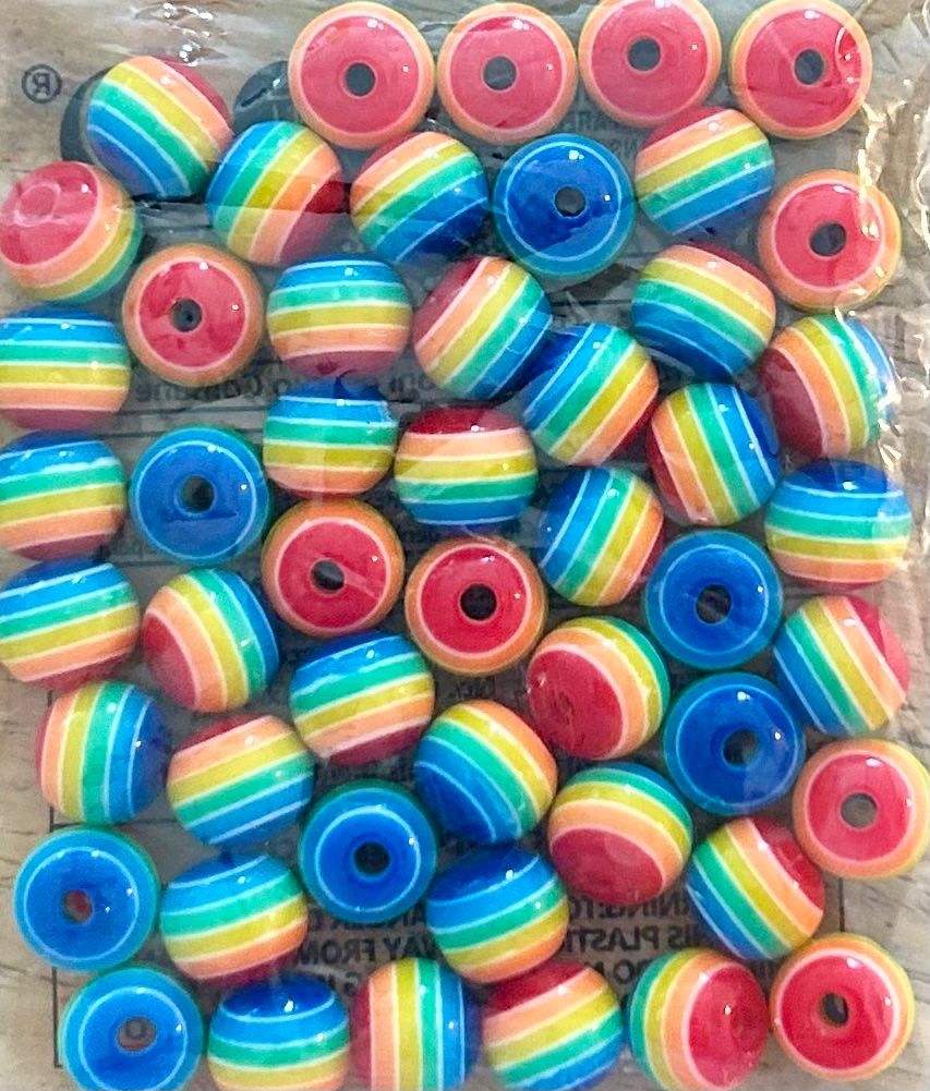 Perle (finte): Acrylperlen Regenbogen Farben, 8mm, ca 50 Stück – Nuovo e nell'imballaggio originale da Geneve venduto da vane267