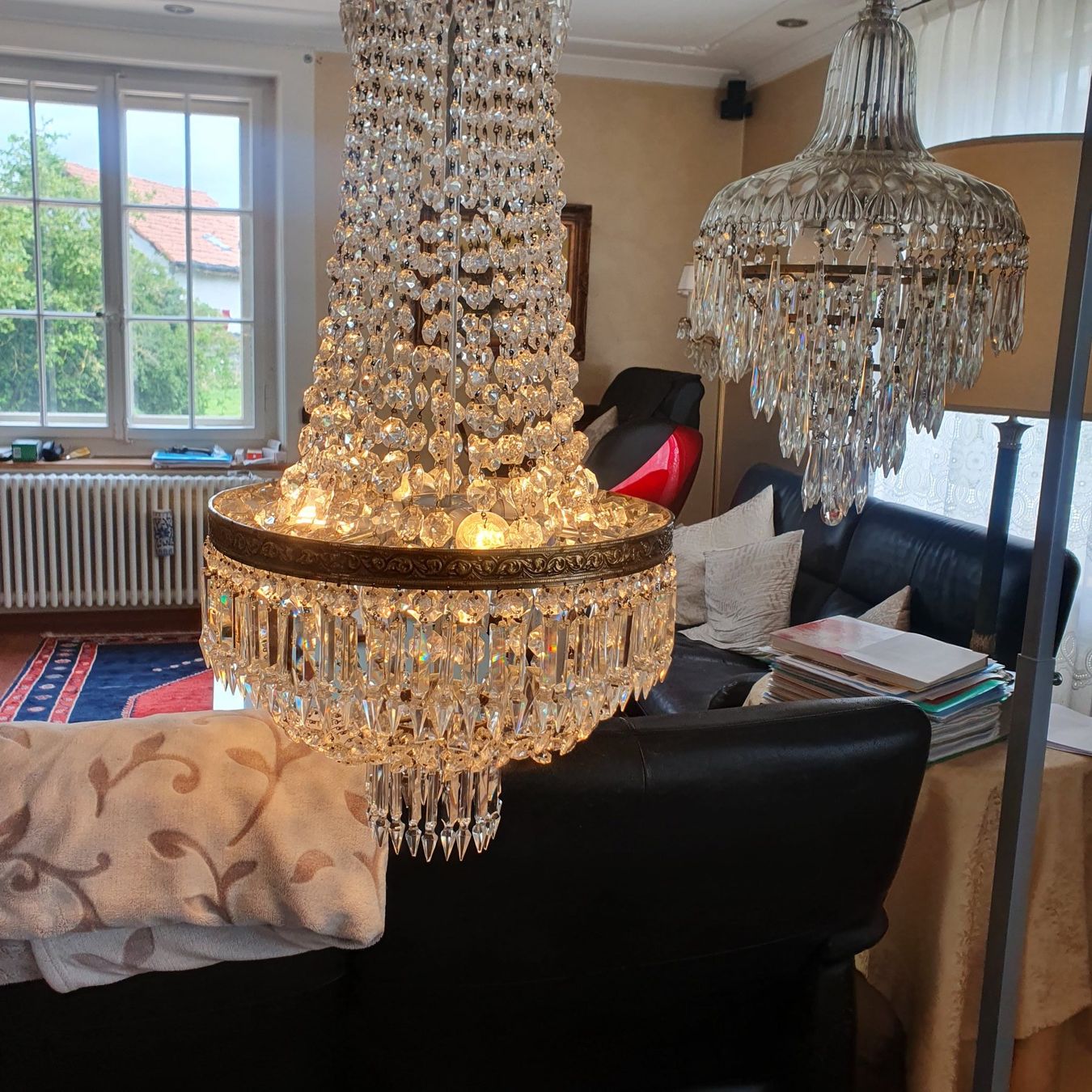 Lampade: Wunderprächtiger antiker Kristallleuchter. – Usato da Utzenstorf venduto da Filetto 5