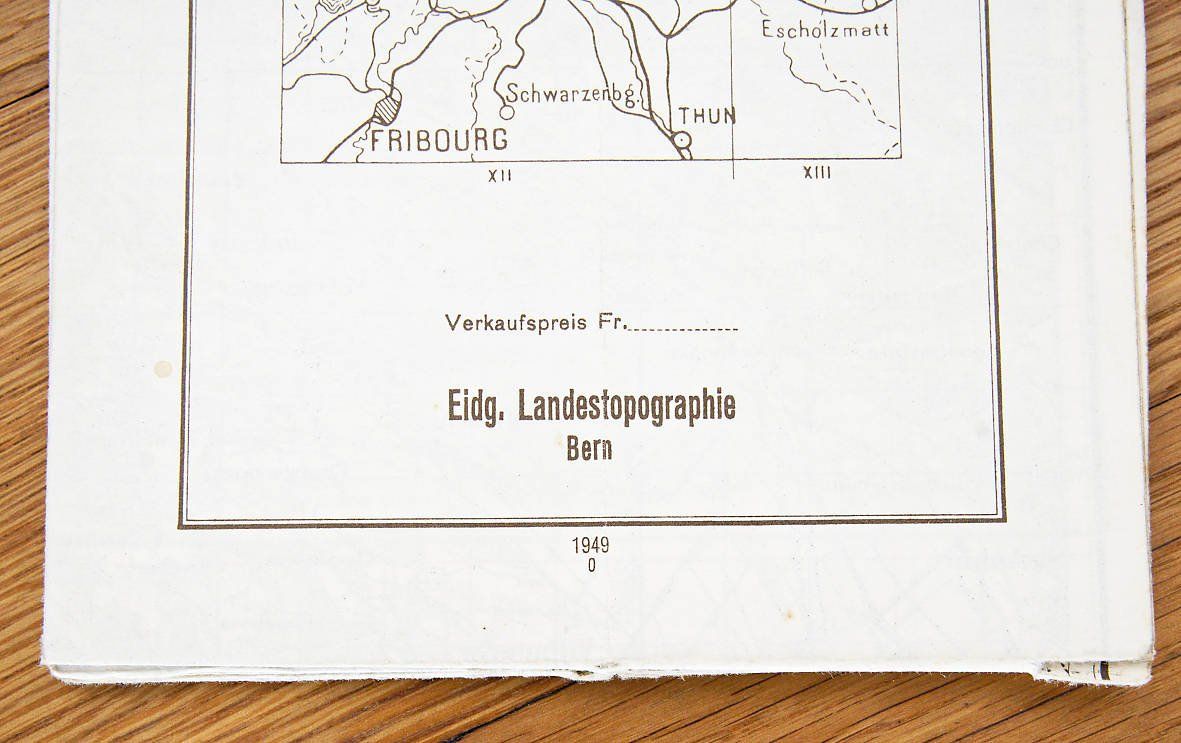 Cartes géographiques & atlas: Topographische Karte Bern 1949 – Défectueux à Bern par Maccalvin 1