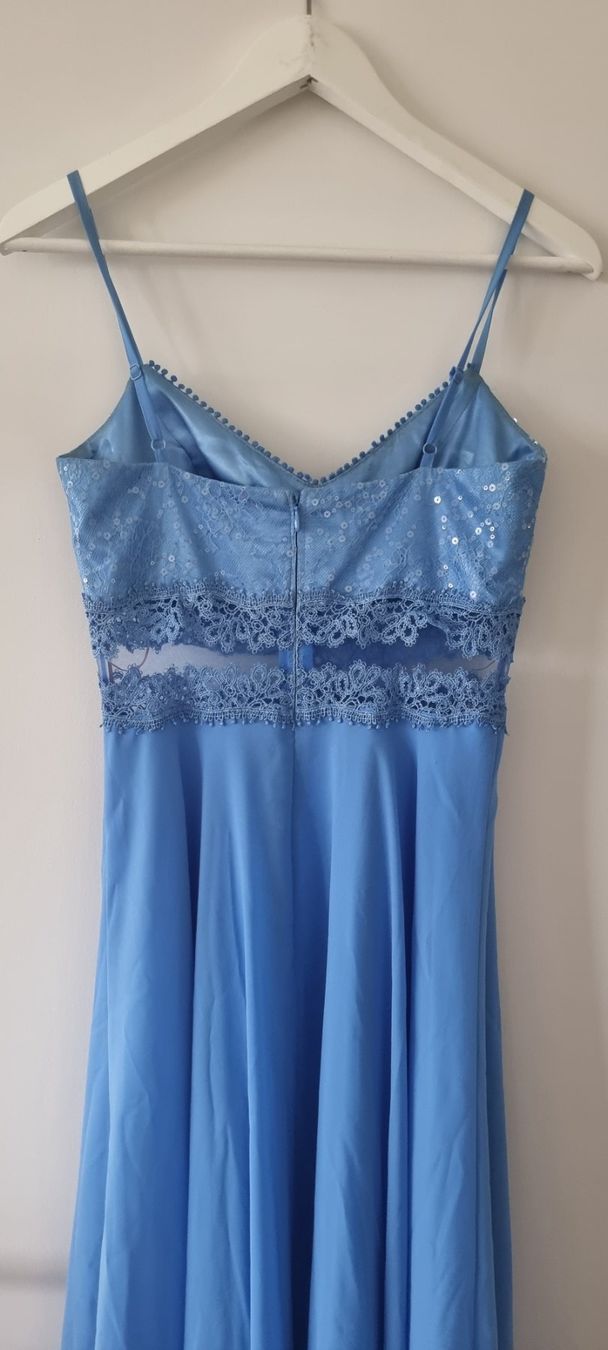 Vestiti: Festliches Kleid, hellblaues Kleid mit Spitze, Grösse 34 – Usato da spiez venduto da ram014 3