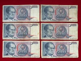 BELGRAD VINTAGE - Jugoslawien 1985 - Dinara - 6 x Tito !