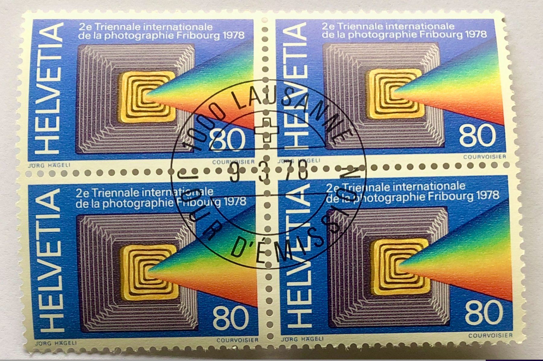 Tutti i francobolli: 4er Block Nr.606 Stempelt Lausanne 1978    – Usato da Aarau venduto da Billa007