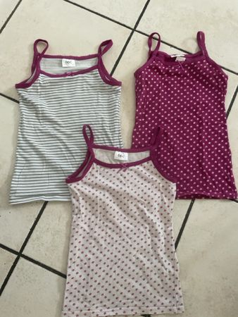 3 bpc Mädchen Tops, Cotton made in Africa, Gr.128/134