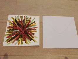 Handgemachte Bei mir Karte mit Umschlag - 15 cm X 15 cm.