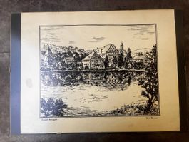 Alte Grafik „Schloss Beuggen“ – Hans Danner 50x35 cm