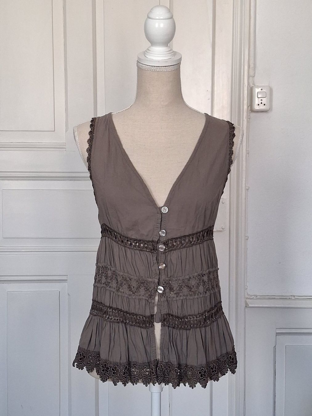 Tops: Top Spitze Taube Gr. S – Gebraucht aus Ried-Brig von Zzyzx
