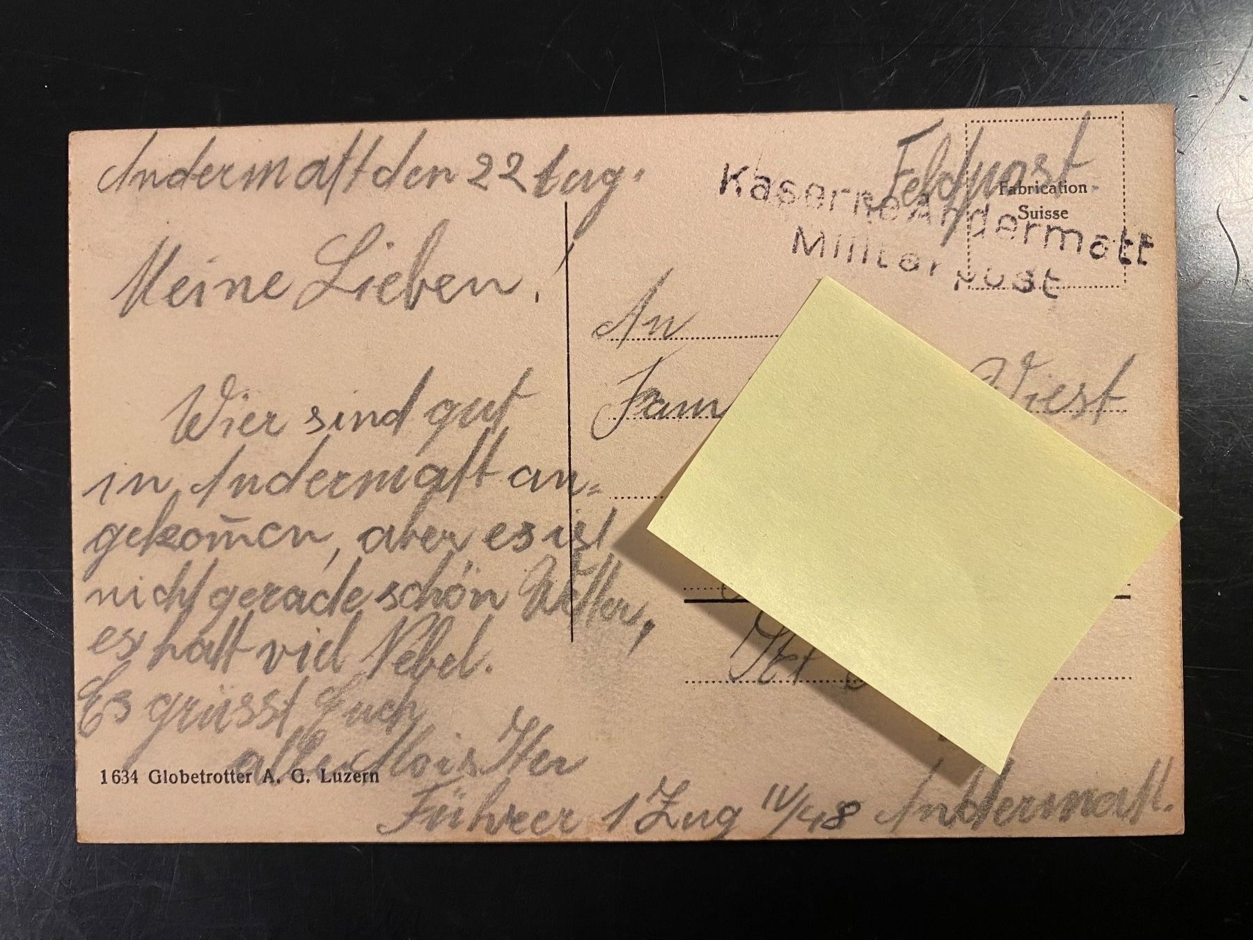 Cartoline postali: Postkarten Ansichtskarte Andermatt Kaserne Schweizer Armee – Usato da Oberägeri venduto da Nussbi6 1