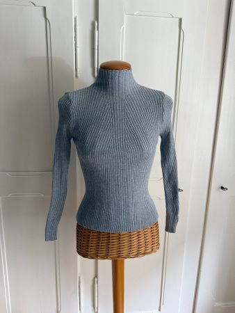 Feinstrick Pullover hellgrau XS