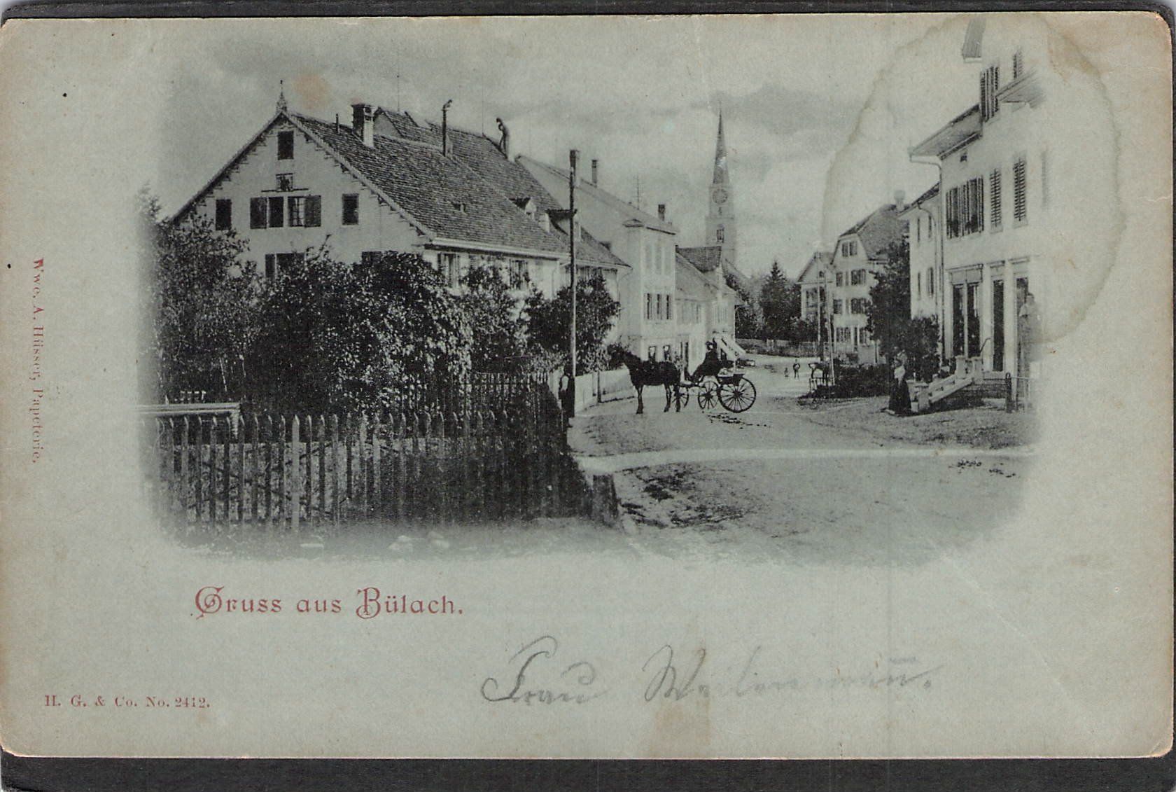 Cartoline postali: ^Gruss aus Bülach ZH , Kutsche – Usato da Reichenburg venduto da Pipo-67