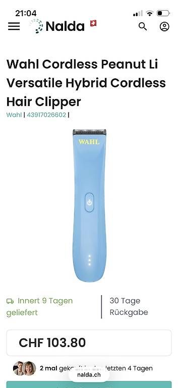 Wahl Rasoi & Lamette da barba: Wahl Rasierer Trimmer Peanut Li – Nuovo (secondo la descrizione) da Wangen b. Olten venduto da Peter_X