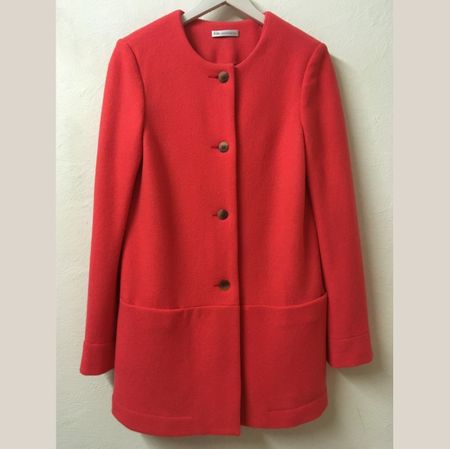 B.M. Company Übergangs Jacke hell rot Woll Boucle Gr 34