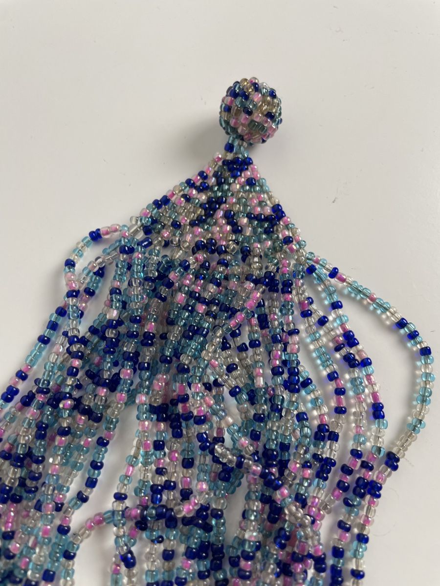 Catenine: Boho Beaded Statement Necklace, Blue – Usato da Knonau venduto da Grapesvintage 6