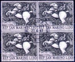 SAN MARINO 1968 PAOLO UCCELLO 4ERBLOCK GESTEMPELT - T300