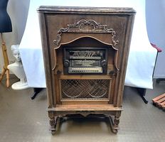 PHILIPS Massivholz Röhrenradio Antik ca 1930