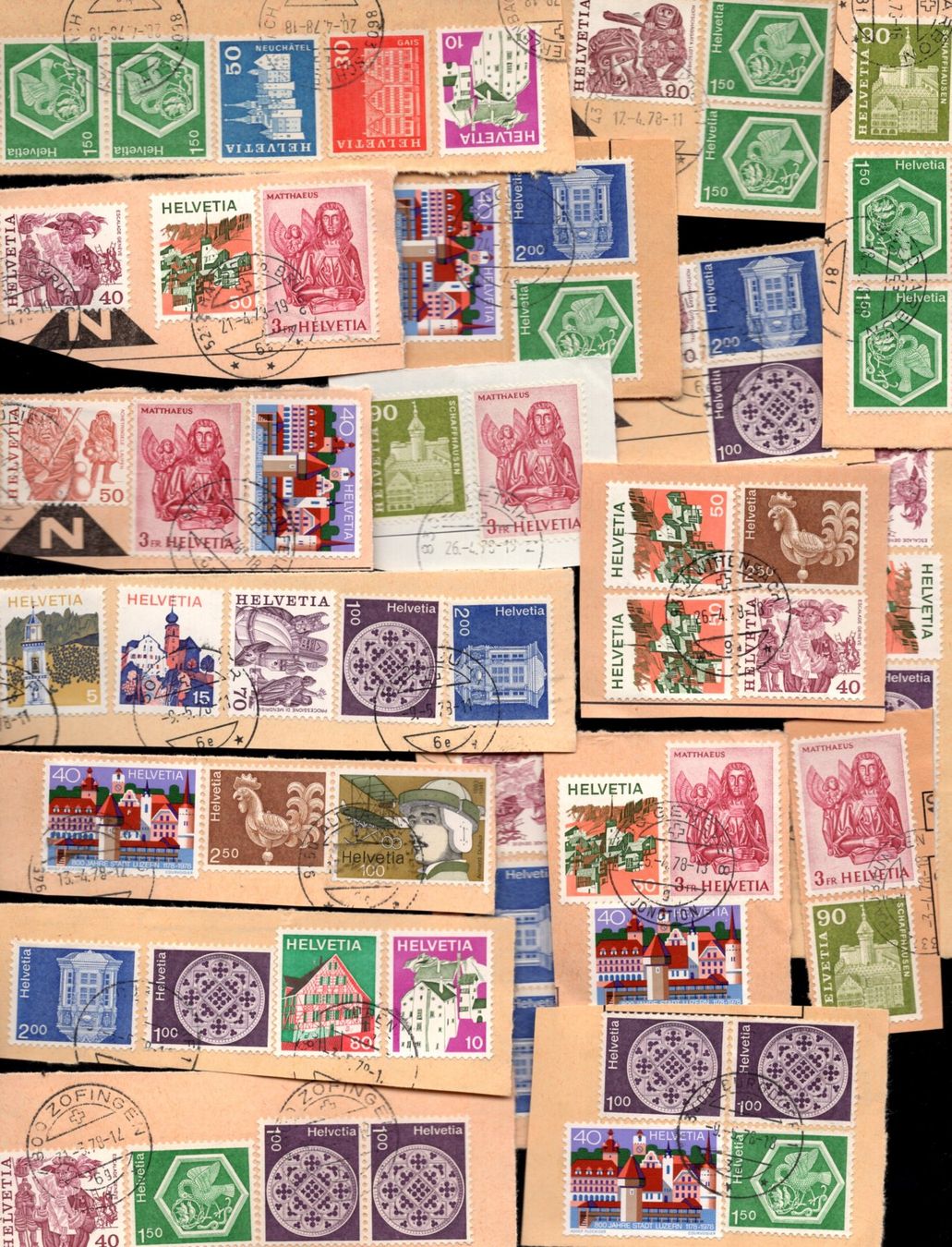 Alle Briefmarken: Lot  Ausschnitte – Gebraucht aus Aarau von kufi44