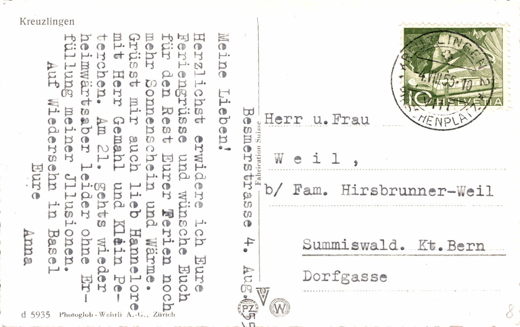 Cartoline postali: Kreuzlingen - Kirchen – Usato da Bronschhofen venduto da Astore 1