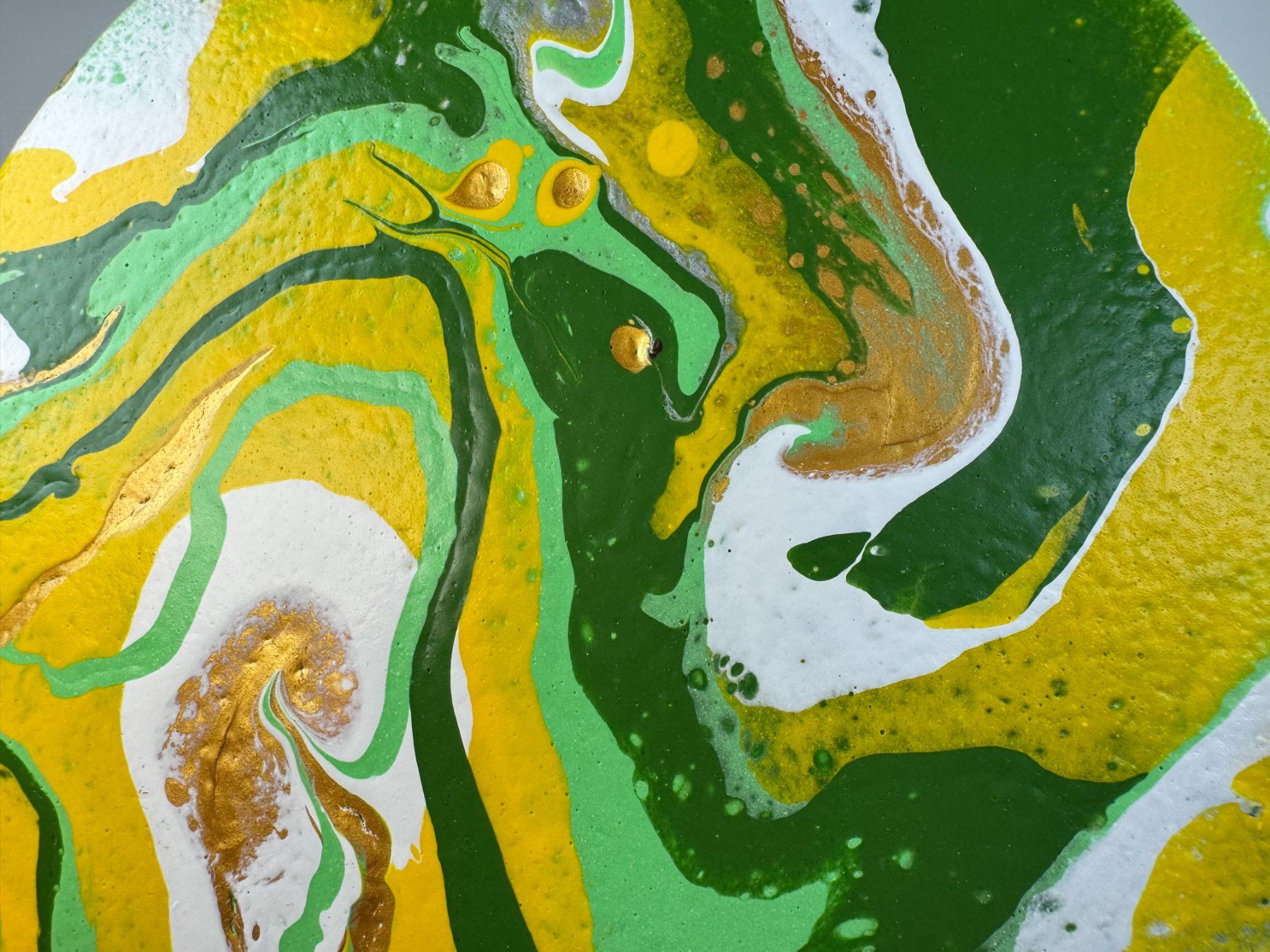 Dipinti: Acryl-Flüssigmalerei, kreisförmig – Usato da Schlieren venduto da MayaSheng1983 1