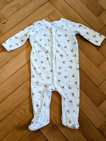Strampler /Pyjama Ralph Lauren Teddybär Motiv weiss, 6 Mte