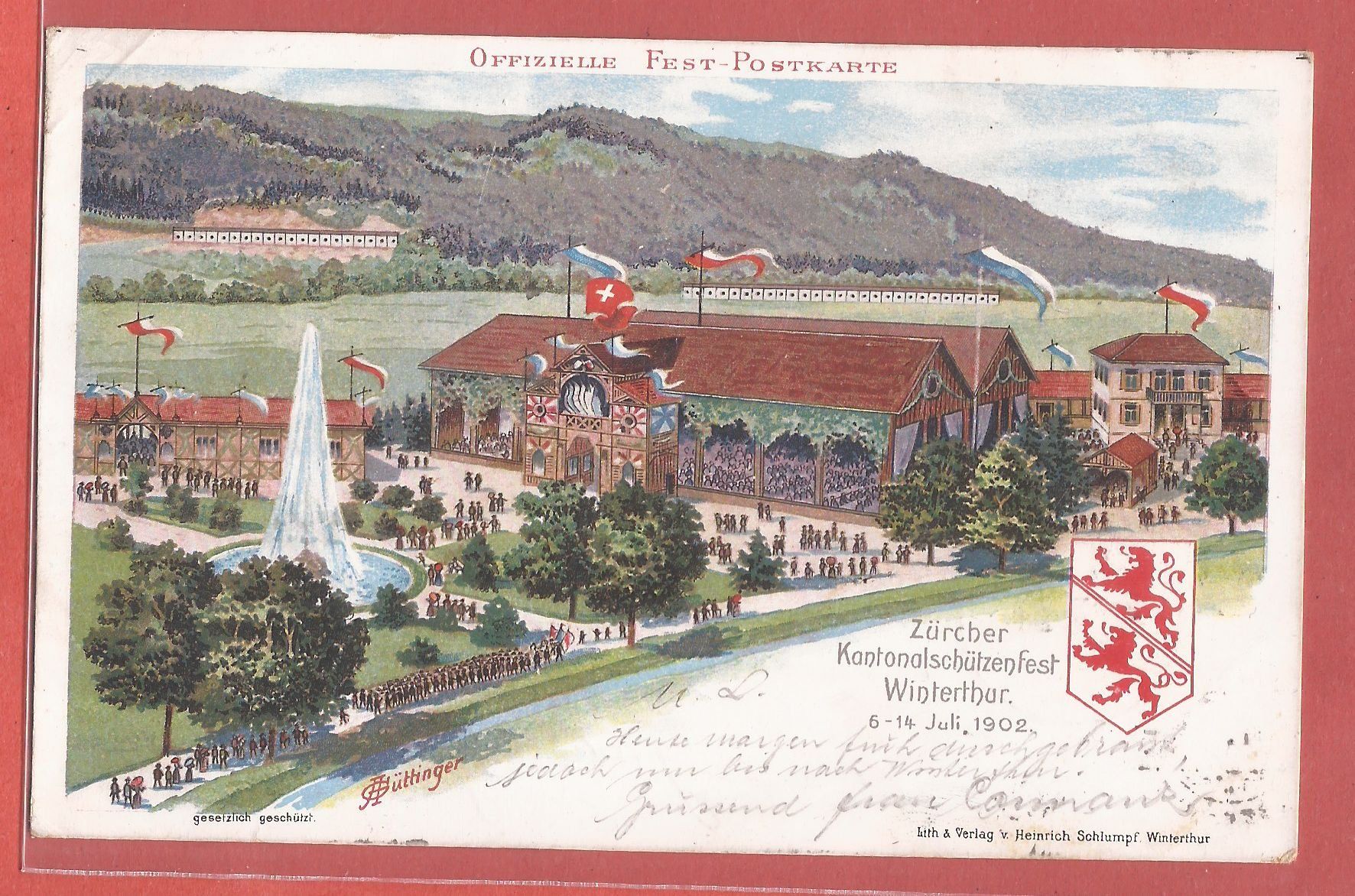 Ansichtskarten: Winterthur - Schützenfest 1902 - Litho – Gebraucht aus Fislisbach von Porano