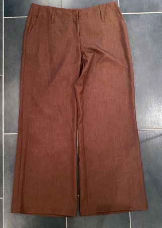 SCHOKO BRAUNE NEUE MARLENE / PALAZZO  HOSE 42 / 44