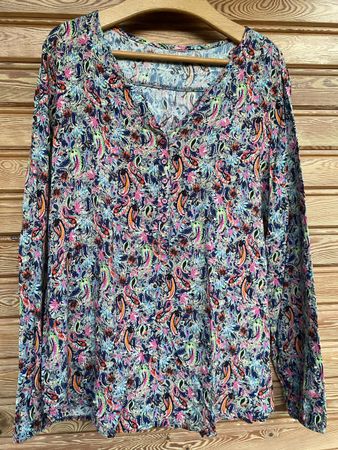 Fröhliche und bunte Bluse L