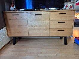 Sideboard Jysk Sandby Eiche schwarz gebraucht