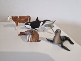 Schleich Meerestiere Konvolut – Orca, Hai & Walross