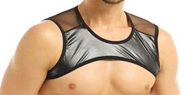 NEUES Erotik Herren Halb Top schwarz Wetlook Gr. S - 220266
