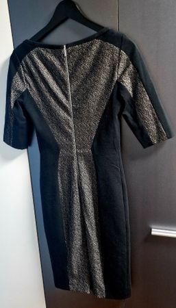 Elegantes Kleid schwarz/silber Glitzer Gr. 36 S M