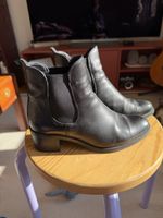 Leather Ankle Boots, Size 38, Black