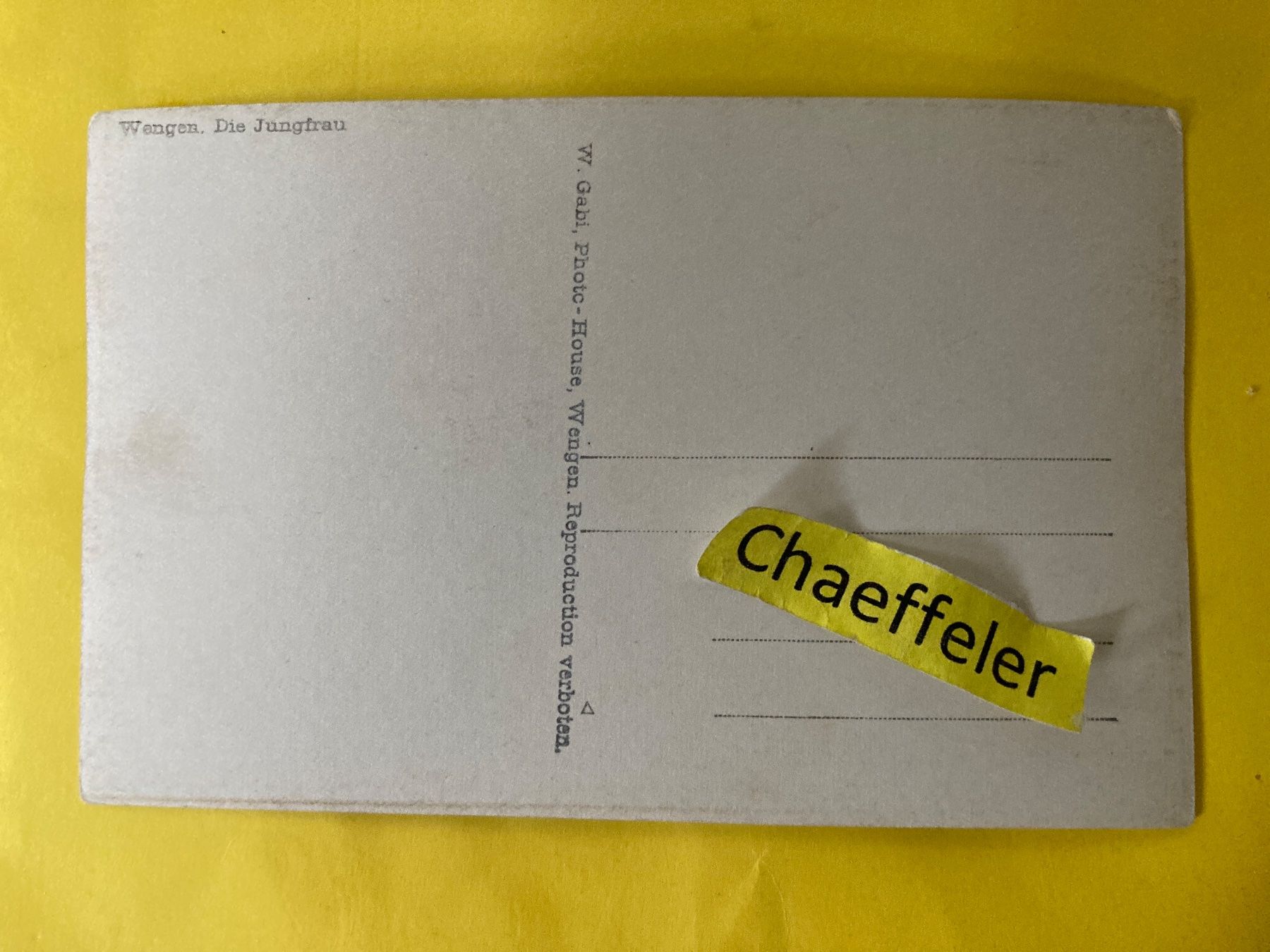 Cartes postales: Wengen. Die Jungfrau – D'occasion à Zürich par Chaeffeler 1