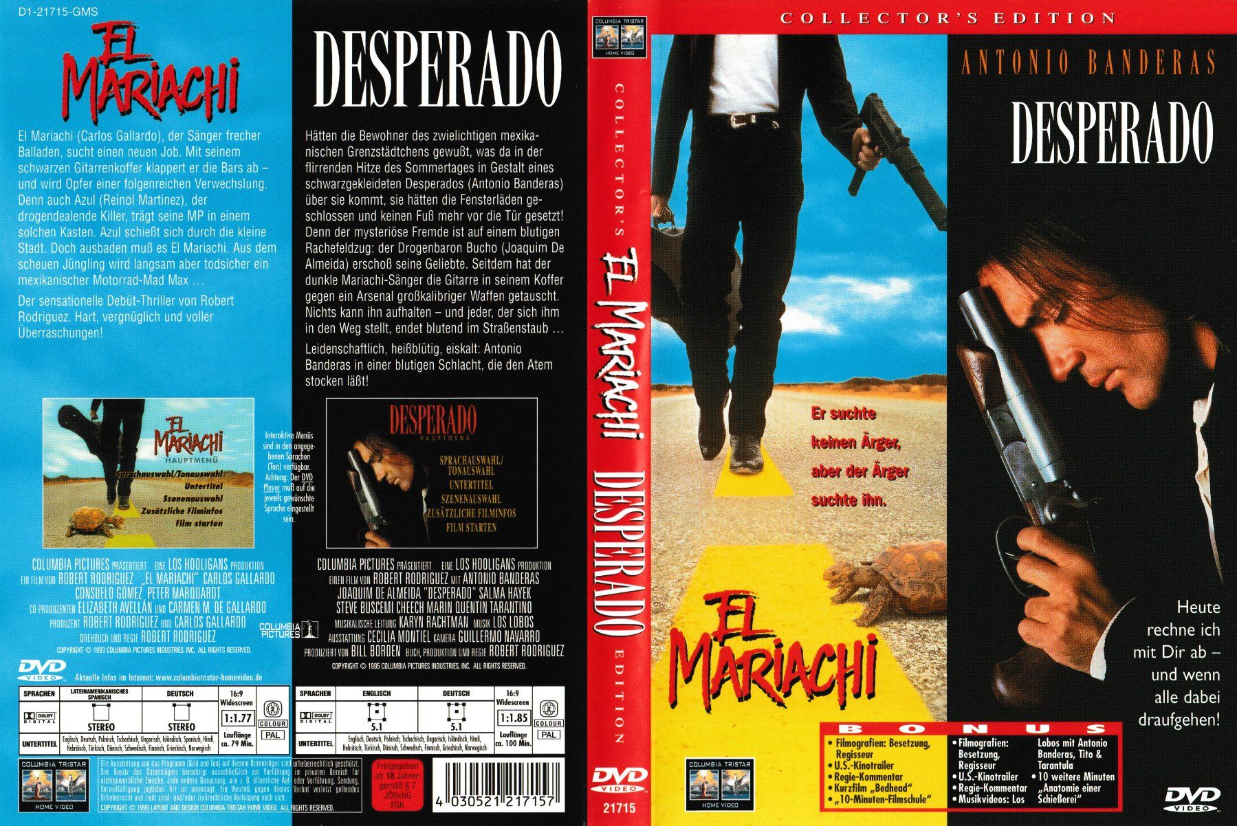 Alle DVDs: DVD - El Mariachi + Desperado - Collectors Edition – Gebraucht aus Langnau am Albis von MediaRescuerKeLoX