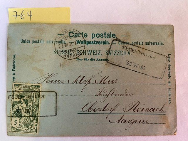 Cartoline postali: alte Ansichtskarte Schaffhausen, 1900 mit Stempel – Usato da Niederwil AG venduto da dahu75 1
